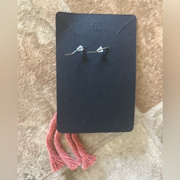 Hand Made Macrame // Earrings // Dark Orange - Picture 2 of 3